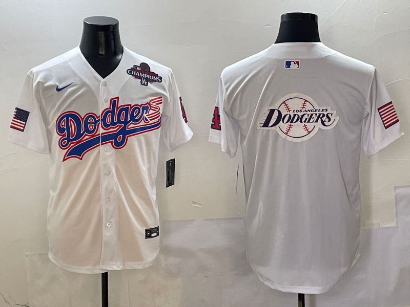 Men Los Angeles Dodgers Blank White national flag second generation joint name Nike 2025 MLB Jersey style 26->los angeles dodgers->MLB Jersey